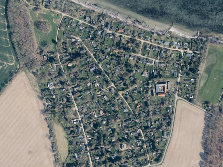 Luftfoto af sommerhusområde Kohaven