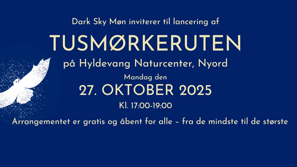 Invitation til lancering af Tusmørkeruten under Dark Sky Møn og Nyord