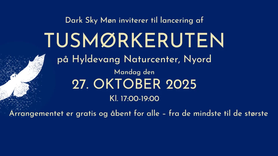 Invitation til lancering af Tusmørkeruten under Dark Sky Møn og Nyord