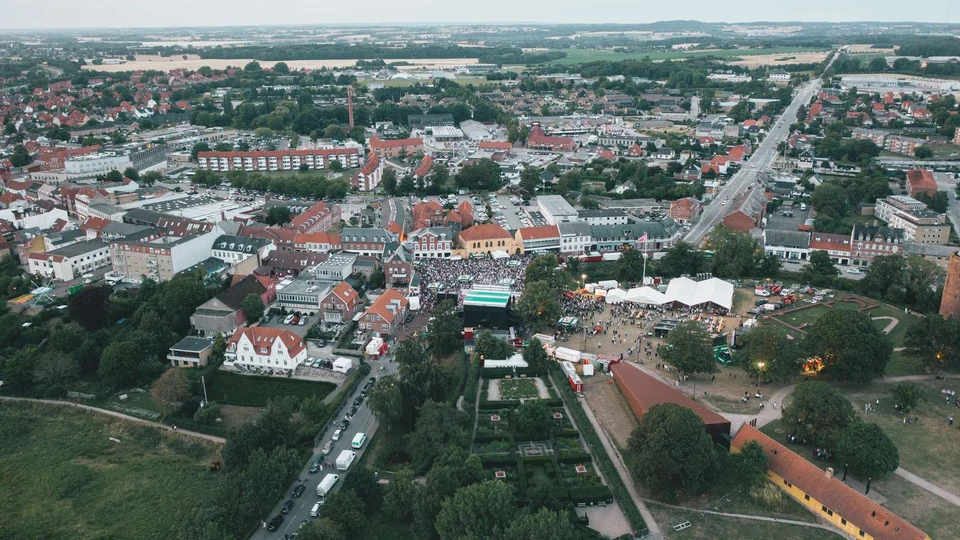 Luftfoto af Vordingborg By under Festugen