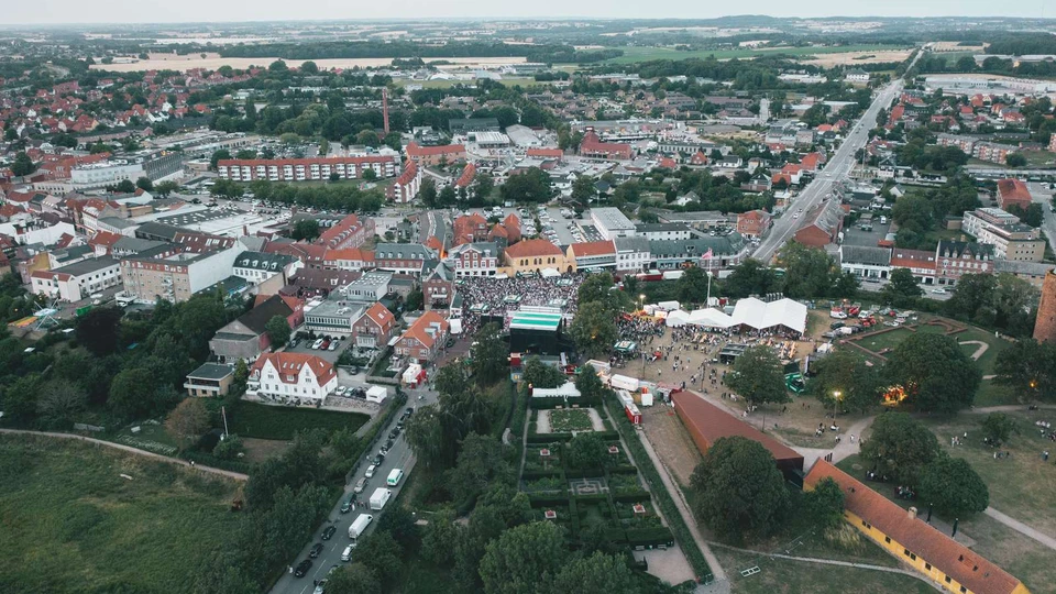 Luftfoto af Vordingborg By under Festugen